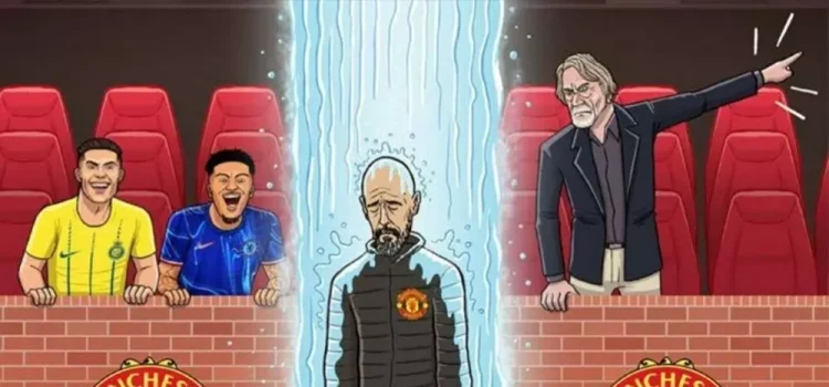 طرح جالب بلیچر ریپورت به مناسبت اخراج اریک تن هاگ از منچستریونایتد