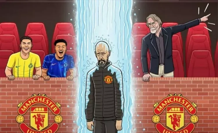 طرح جالب بلیچر ریپورت به مناسبت اخراج اریک تن هاگ از منچستریونایتد