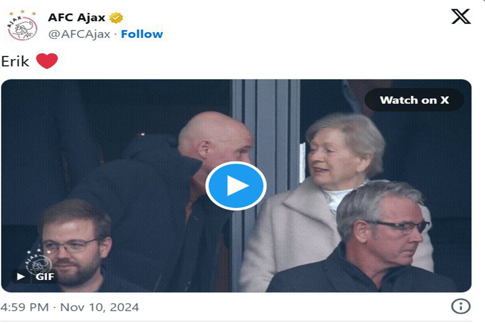 قلب قرمز آژاکس برای اریک تن‌هاخ! (عکس)‏